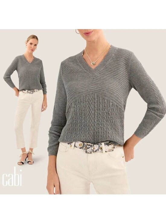 CAbi Sweaters - CABI No Doubt Pullover Sweater Heather Gray Long Sleeve Sz M #1201 EUC
